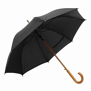 Automatic woodens umbrella, black