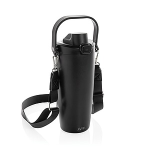 Avira Ayala RCS re-steel duosip lockable crossbody tumbler, black