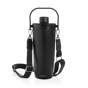 Avira Ayala RCS re-steel duosip lockable crossbody tumbler, black