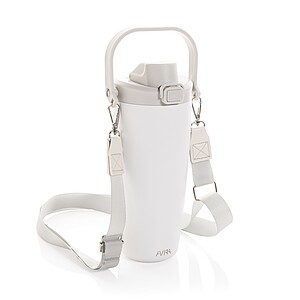 Avira Ayala RCS re-steel duosip lockable crossbody tumbler, white