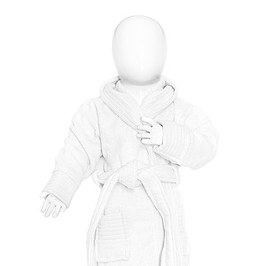 baby Bathrobe 80/92, 340 gr/m2 White