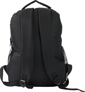 Backpack in a 600d polyester. Black