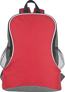 Backpack with side compartments, red