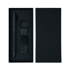 Ball pen & PU Keyring set