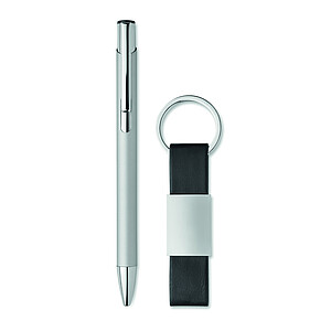 Ball pen & PU Keyring set