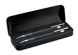 Ball pen set in metal box