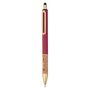 Ball pen with cork grip zone