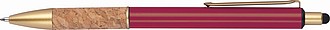 Ball pen with cork grip zone