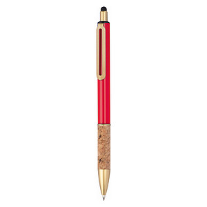 Ball pen with cork grip zone