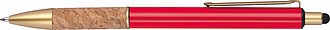 Ball pen with cork grip zone