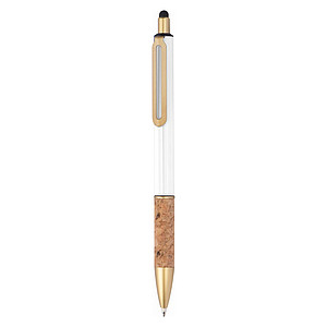 Ball pen with cork grip zone