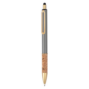 Ball pen with cork grip zone