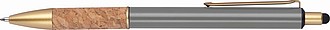 Ball pen with cork grip zone