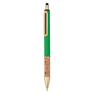 Ball pen with cork grip zone