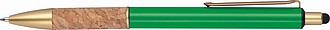Ball pen with cork grip zone