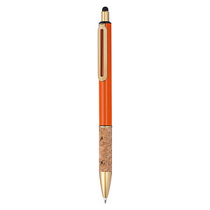 Ball pen with cork grip zone