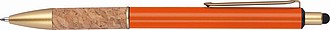 Ball pen with cork grip zone