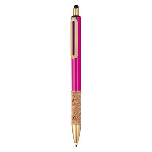 Ball pen with cork grip zone