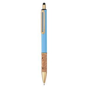 Ball pen with cork grip zone