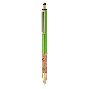 Ball pen with cork grip zone