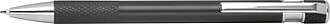 Ball pen with patterned grip zone, black