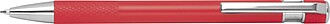 Ball pen with patterned grip zone, red