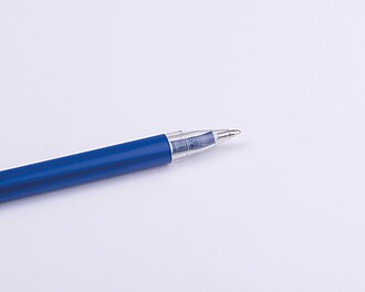 Ball pen with transparent clip, blue