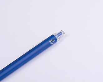 Ball pen with transparent clip, blue