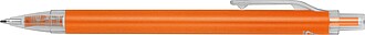 Ball pen with transparent clip, orange