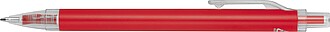 Ball pen with transparent clip, red