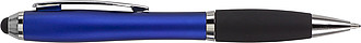 Ballpen with black ink and rubber tip. Blue