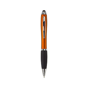 Ballpen with black ink and rubber tip. Orange