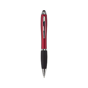 Ballpen with black ink and rubber tip. Red