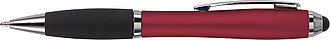 Ballpen with black ink and rubber tip. Red