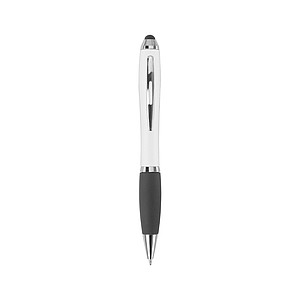 Ballpen with black ink and rubber tip. White