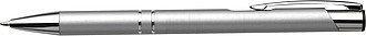 Ballpen with blue ink.Silver