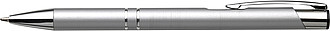 Ballpen with blue ink.Silver