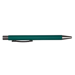 Ballpen with rubber finish. The tip, top and clip match each other with a dark grey colour.