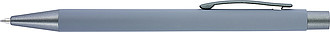 Ballpen with rubber finish. The tip, top and clip match each other with a dark grey colour.