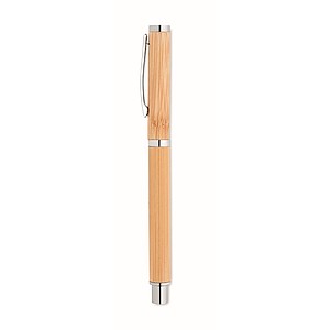 Bamboo barrel roller ball pen