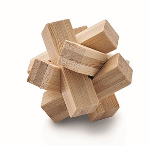 Bamboo brain teaser puzzle in star shape