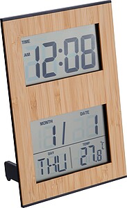 Bamboo desk clock, beige