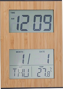 Bamboo desk clock, beige