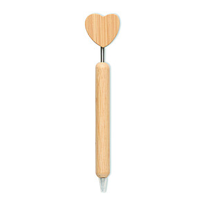 Bamboo heart ball pen