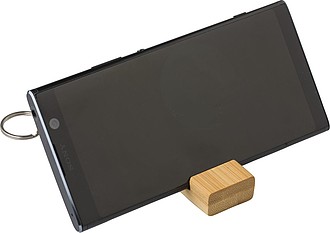 Bamboo key chain phone stand