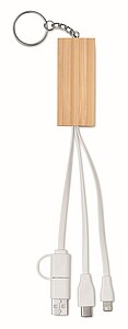 Bamboo key ring with phone stand
