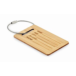 Bamboo luggage tag, wood