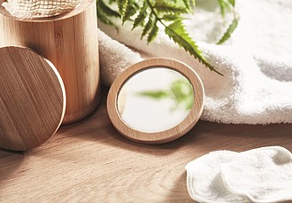 Bamboo make-up mirror