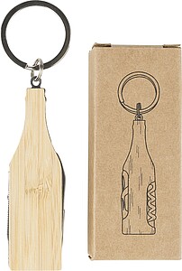 Bamboo multitool keychain Inaya, brown