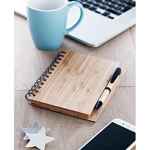 Bamboo notebook with pen